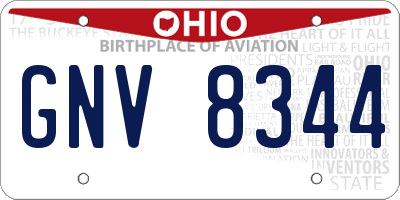 OH license plate GNV8344