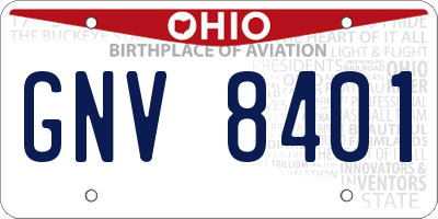 OH license plate GNV8401