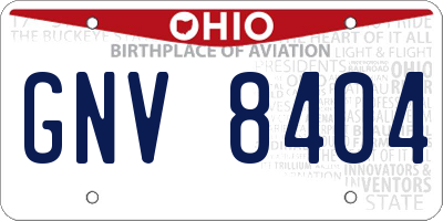 OH license plate GNV8404