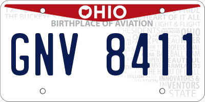 OH license plate GNV8411