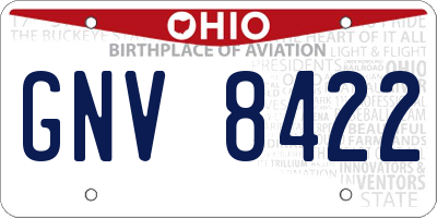 OH license plate GNV8422