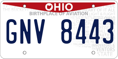 OH license plate GNV8443