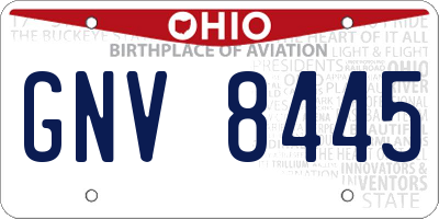 OH license plate GNV8445
