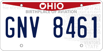 OH license plate GNV8461