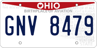 OH license plate GNV8479