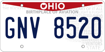 OH license plate GNV8520