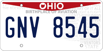 OH license plate GNV8545