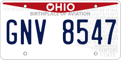 OH license plate GNV8547