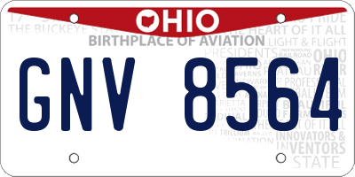 OH license plate GNV8564