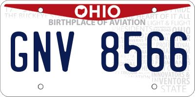 OH license plate GNV8566