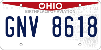 OH license plate GNV8618