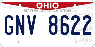 OH license plate GNV8622