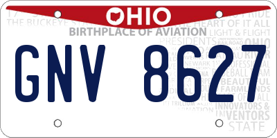 OH license plate GNV8627