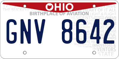 OH license plate GNV8642
