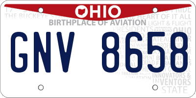 OH license plate GNV8658