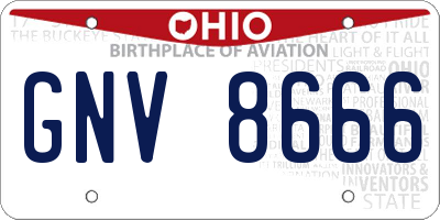 OH license plate GNV8666
