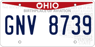 OH license plate GNV8739