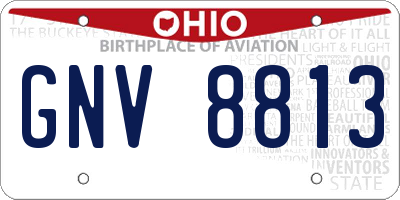 OH license plate GNV8813
