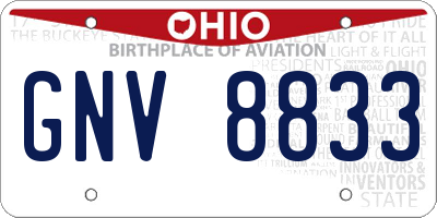 OH license plate GNV8833