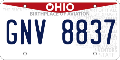 OH license plate GNV8837