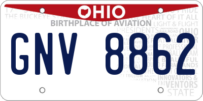 OH license plate GNV8862