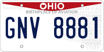OH license plate GNV8881