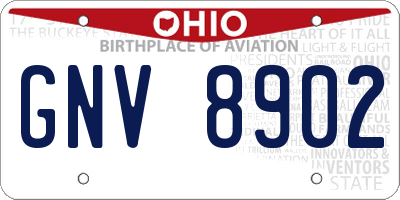 OH license plate GNV8902