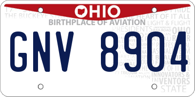 OH license plate GNV8904