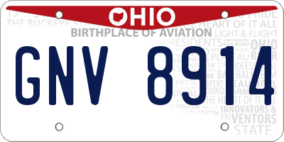OH license plate GNV8914