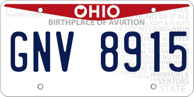 OH license plate GNV8915