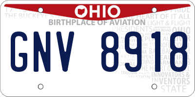 OH license plate GNV8918