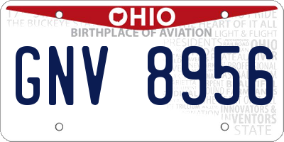 OH license plate GNV8956