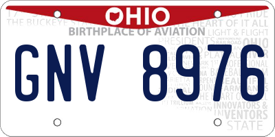 OH license plate GNV8976