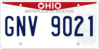 OH license plate GNV9021