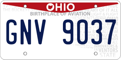 OH license plate GNV9037