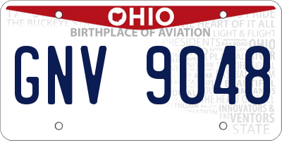 OH license plate GNV9048