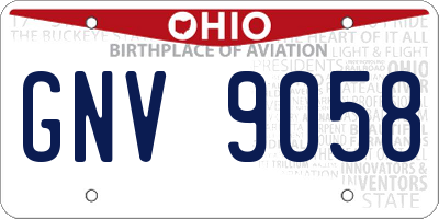OH license plate GNV9058