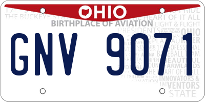 OH license plate GNV9071