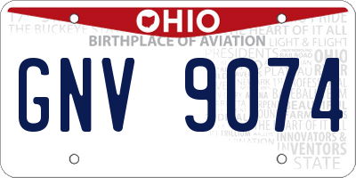 OH license plate GNV9074