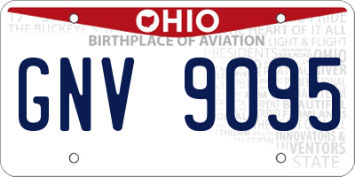 OH license plate GNV9095