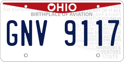 OH license plate GNV9117