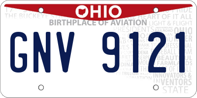 OH license plate GNV9121