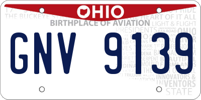 OH license plate GNV9139