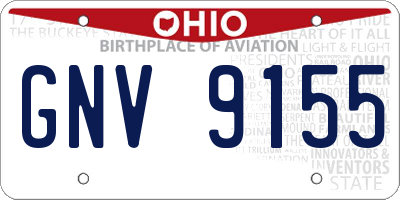 OH license plate GNV9155