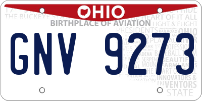 OH license plate GNV9273