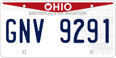 OH license plate GNV9291