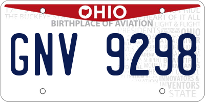 OH license plate GNV9298
