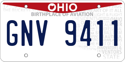 OH license plate GNV9411