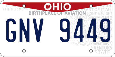 OH license plate GNV9449