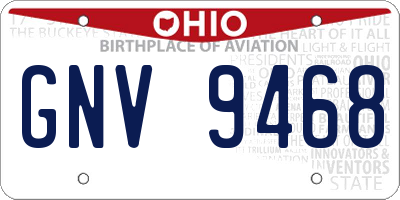 OH license plate GNV9468